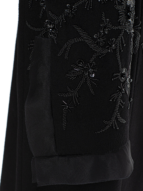 Black wool coat with embroidery, 3
