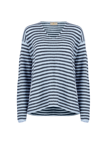 Dark grey striped cashmere pullover , 1