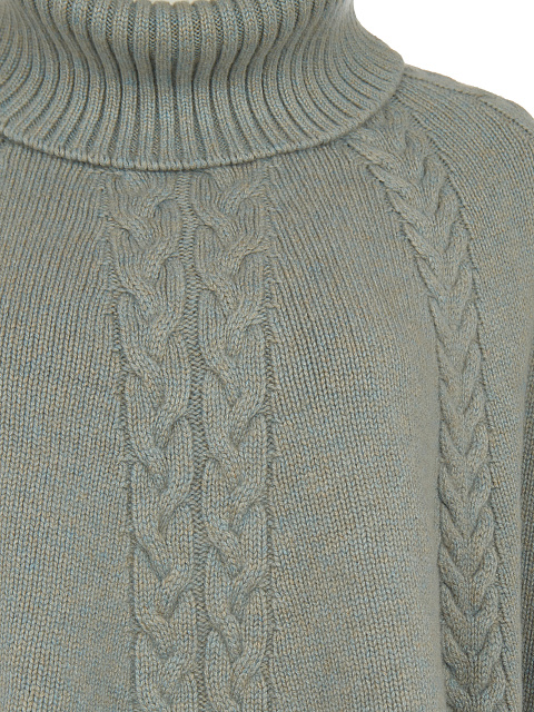 Grey Cashmere Cable Knit Sweater, 3