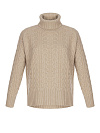 Бежевый кашемировый свитер с воротом