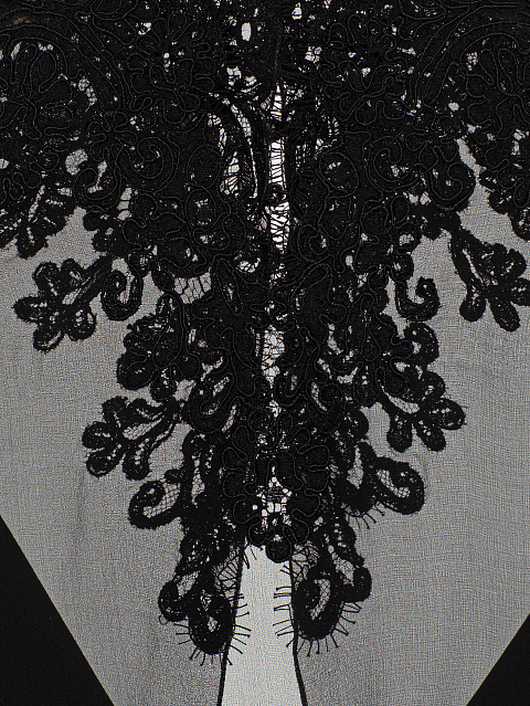 Black Silk Maxi Dress With Chiffon & Lace Cape, 5 Black Silk Maxi Dress With Chiffon & Lace Cape, 5