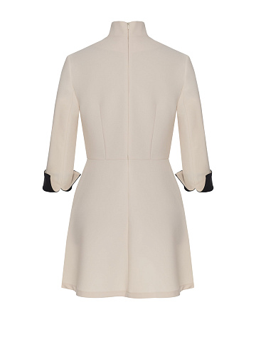 Milky Mini Dress With Black Pearls, 2