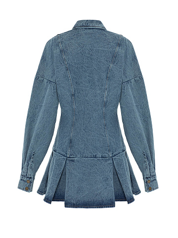 Denim Mini Dress With Buttons, 2