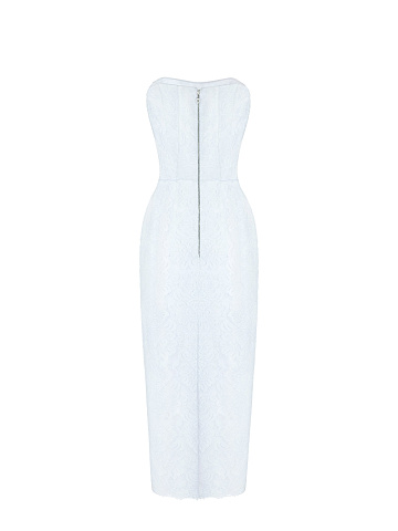 White Lace-Paneled Midi Dress, 2