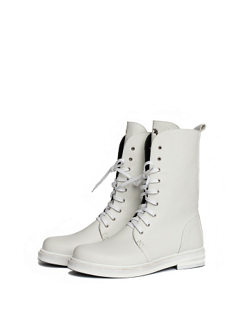 White Leather Army Boots, 1