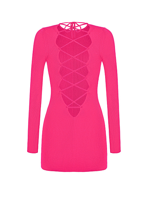 Pink Rib Knit Mini Dress, 2 Pink Rib Knit Mini Dress, 2