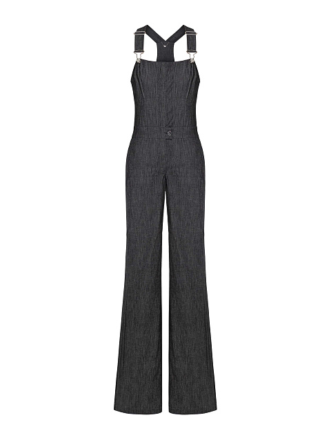 Black denim jumpsuit with rhinestones, 1 Black denim jumpsuit with rhinestones, 1