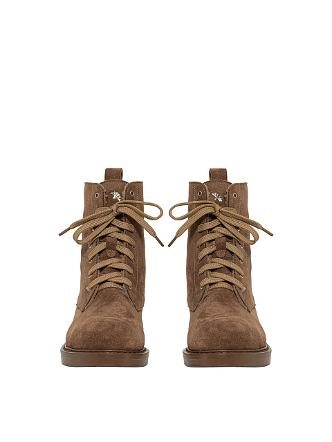 Light Brown Velour & Fur Lace Up Boots, 2