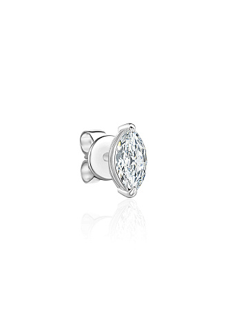 White gold single earring with marquise-cut LG diamond, 1