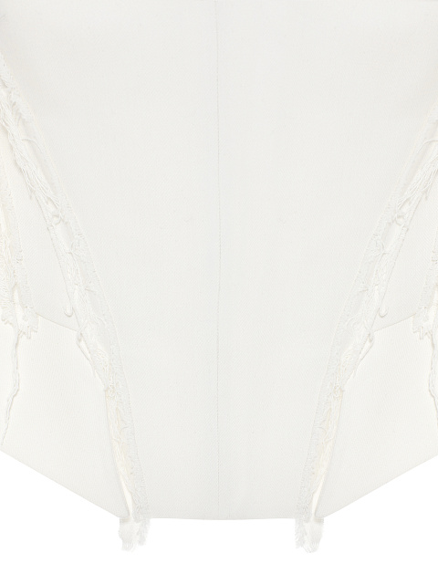 White Denim & Lace Sleeves Top, 3 White Denim & Lace Sleeves Top, 3