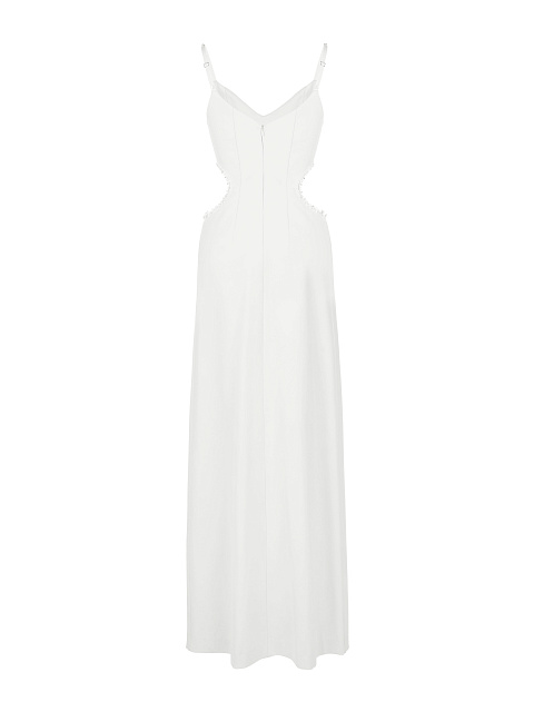 Crystals Embellished White Cut Out Maxi Dress, 2 Crystals Embellished White Cut Out Maxi Dress, 2