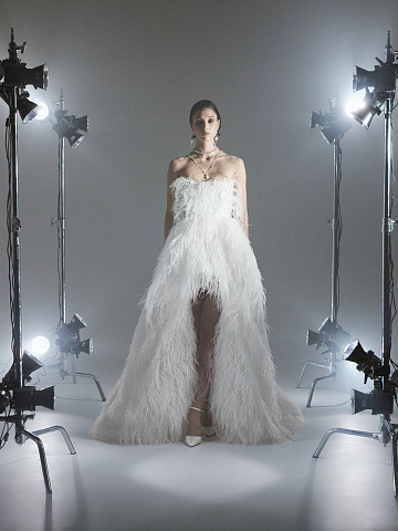 White Feather Tulle Dress, 2
