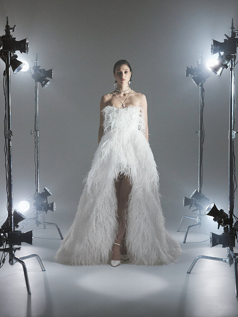White Feather Tulle Dress, 2 White Feather Tulle Dress, 2