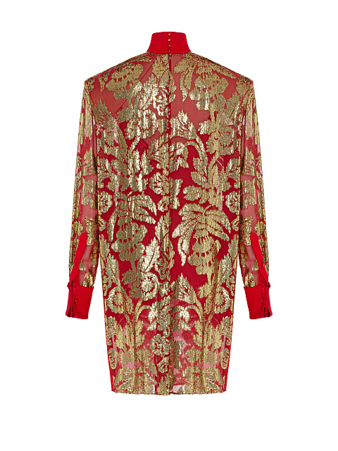 Red velvet devoré midi dress, 2