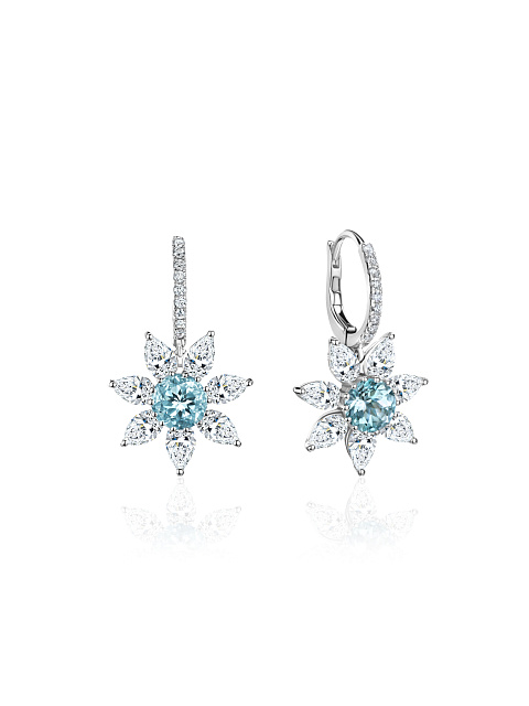 Earrings with aquamarines and diamonds, 1