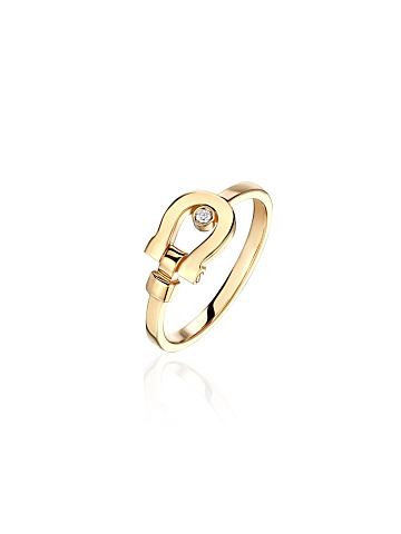 Yellow gold ring with diamond, 1