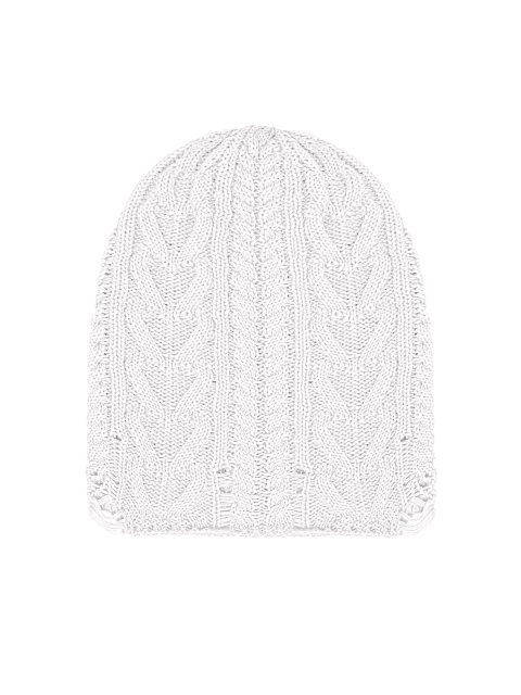 White Distressed Cotton Beanie, 1 White Distressed Cotton Beanie, 1