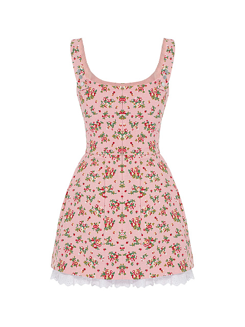 Pink mini dress with lace petticoat, 2