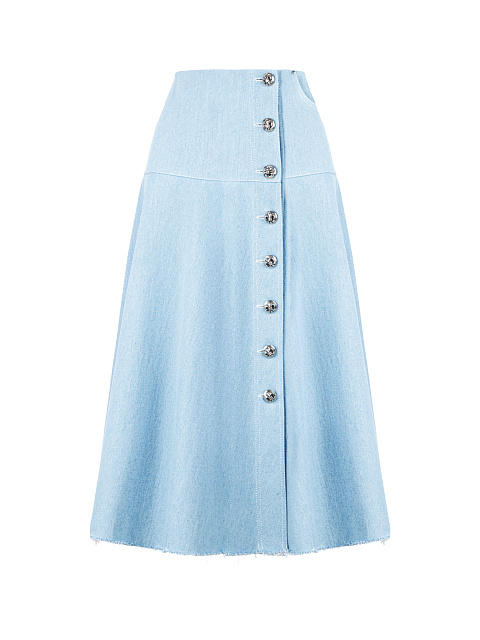 Blue Denim Midi Skirt, 1