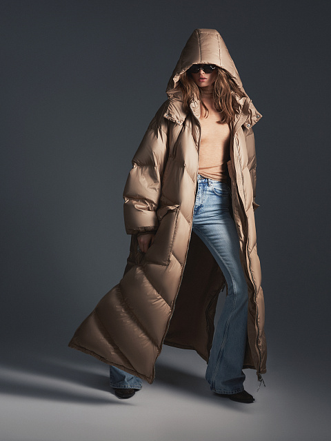 Beige Maxi Puffer Jacket, 10