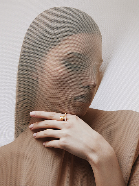 Brown Diamond, Round Diamond & Gold Ring, 7