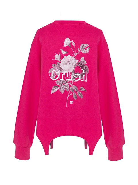 Hot Pink Printed Cotton Sweatshirt, 2 Hot Pink Printed Cotton Sweatshirt, 2