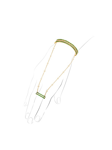 Yellow Gold, Diamonds & Emeralds Slave Bracelet, 1