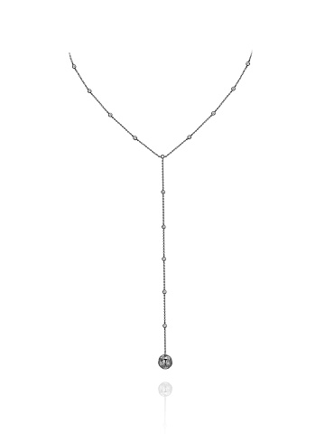Round Diamond & Black Gold Necklace, 1