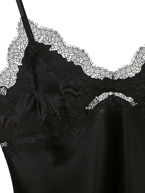 Black silk lace‑trim top, 3