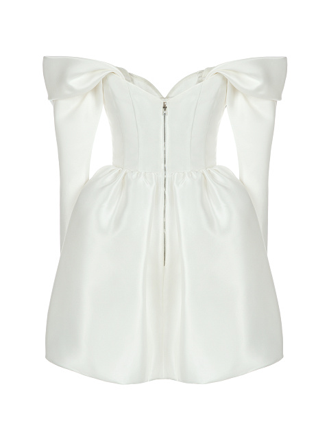 White Silk Taffeta Mini Dress, 2 White Silk Taffeta Mini Dress, 2