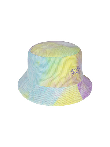 Tie-dye & Lilac Embroidery Corduroy Bucket Hat, 1