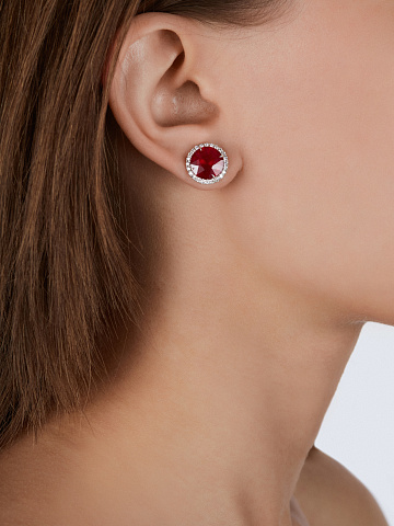 White Gold, Ruby & Diamonds Earrings, 2