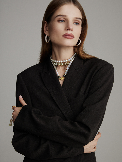 Gold Pearl & Diamond Necklace, 11