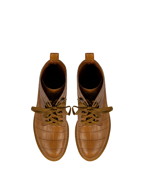 Brown Crocodile Leather Boots, 4