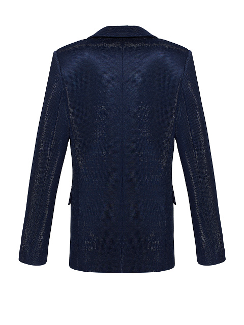Dark blue single-breasted jacket with lurex, 3 Dark blue single-breasted jacket with lurex, 3