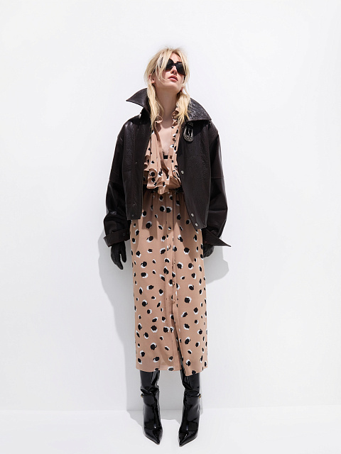 Chiffon dress with leopard print, 4