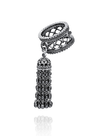 Black Gold Diamond Tassel Ring, 1