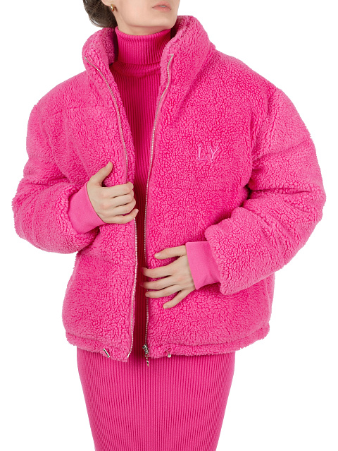 Hot Pink Teddy Padded Jacket, 6
