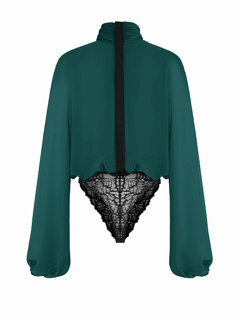 Green lace bodysuit blouse, 4