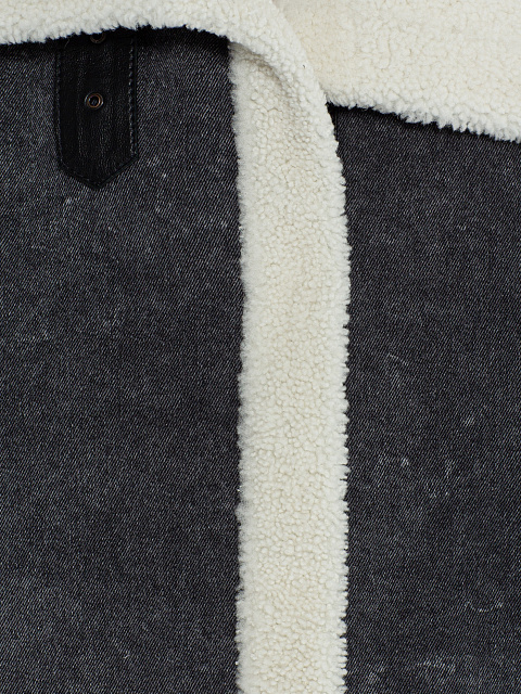 Jacket made of stonewashed denim with fur, 3