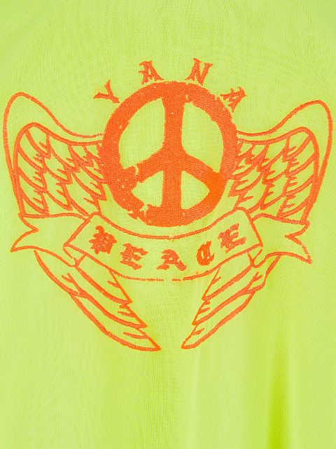 Neon Yellow & Orange Fringed Tunic Dress, 3