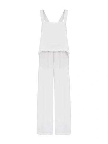 White Satin Top & Pants Set, 1