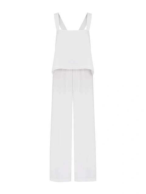 White Satin Top & Pants Set, 1 White Satin Top & Pants Set, 1
