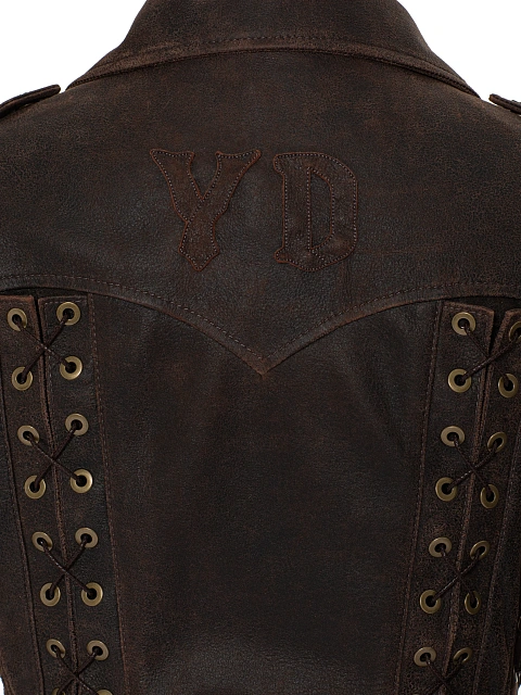 Brown Lace Up Leather Jacket, 6 Brown Lace Up Leather Jacket, 6