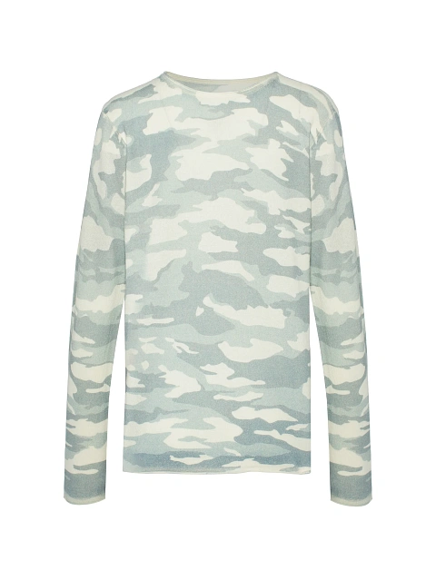 White Men's Cashmere Jumper With Print, 1