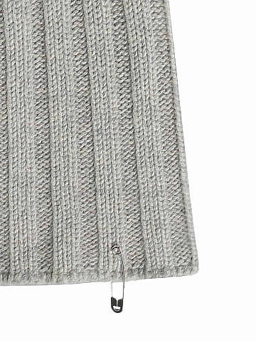 Grey Cashmere Safety Pin Beanie, 2