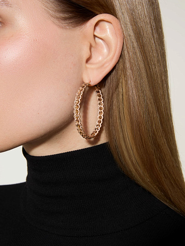 Rose gold hoops with Rose Cut diamonds, 2