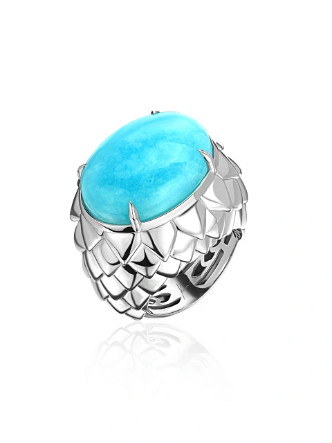 White Gold & Amazonite Ring, 1