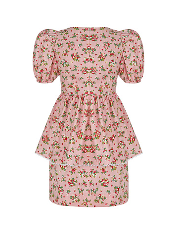 Pink Floral Linen Shirt & Mini Skirt, 2