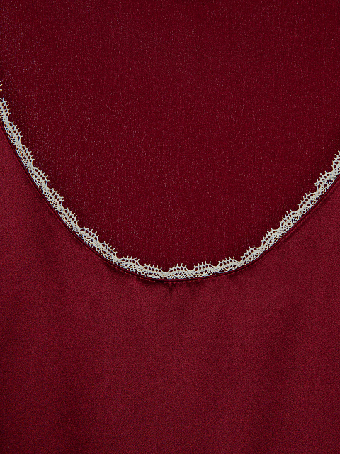 Bordeaux Lace Trimmed Silk Top, 3